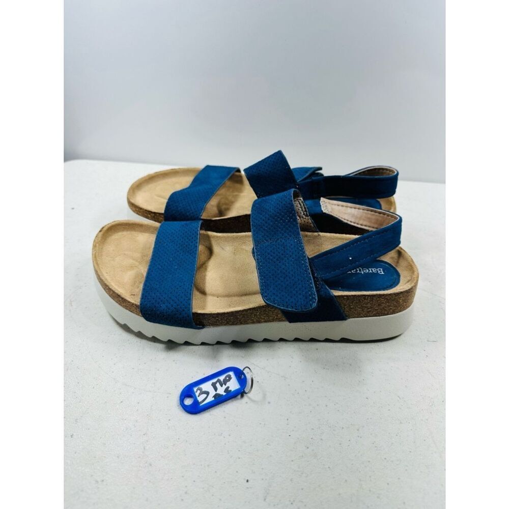 blue suede Baretraps sandals size 9